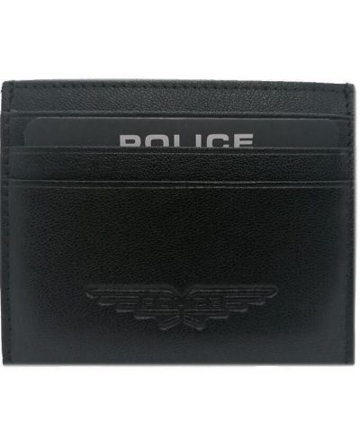 Δερμάτινη θήκη για κάρτες Police Brad - Μαύρος - 1