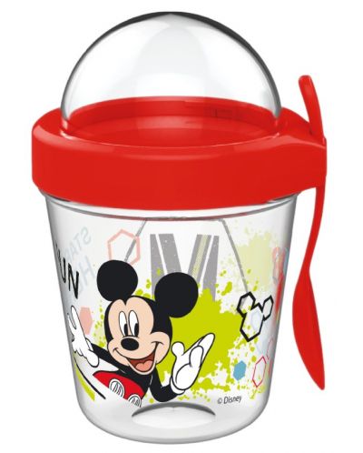 Σετ κούπας με κουτάλι Disney - Mickey, 350 ml - 1
