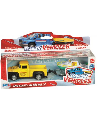 Σετ RS Toys - vintage pickup φορτηγό με βάρκα ή τροχόσπιτο, 1:48, ποικιλία - 1