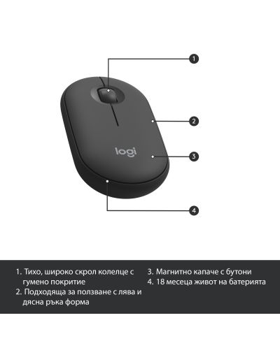 Σετ ασύρματο ποντίκι και πληκτρολόγιο Logitech - Combo MK470, γκρι - 9