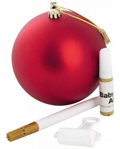 Χριστουγεννιάτικη μπάλα για  στάμπα μωρού Baby Art, κόκκινο - 3