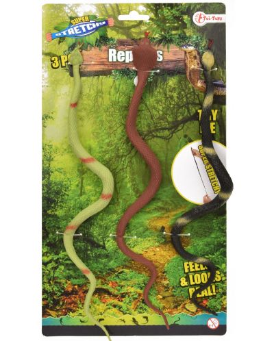 Σετ ελαστικά φίδια Toi Toys - 27 cm, 3 τεμάχια, Ποικιλία - 1