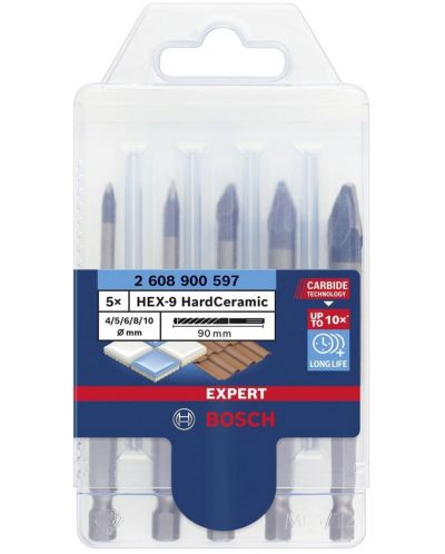 Σετ τρυπανιού Bosch - Expert, HEX-9 Hard Ceramic, 5 εξαρτήματα - 1