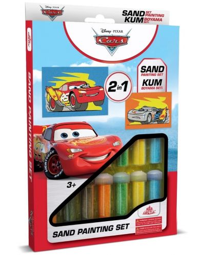 Σετ χρωματισμού με άμμο Red Castle - Cars 3, με 2 πίνακες - 1