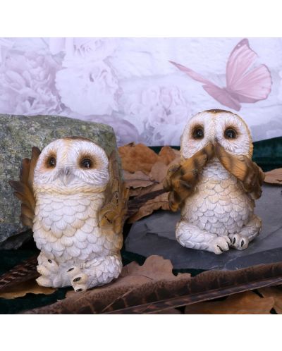 Σετ αγαλματίδια Nemesis Now Adult: Gothic - Three Wise Brown Owls, 7 cm - 2