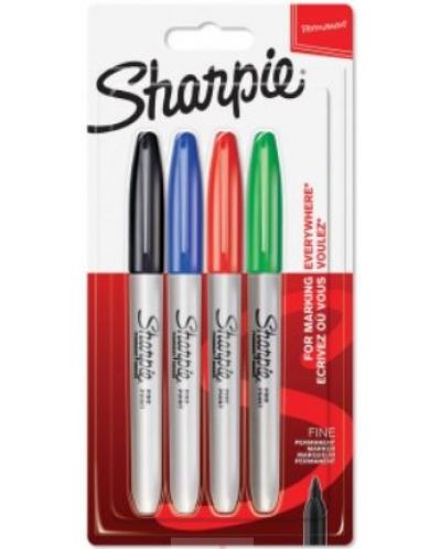 Σετ μόνιμων μαρκαδόρων Sharpie - F, 4  χρώματα - 1