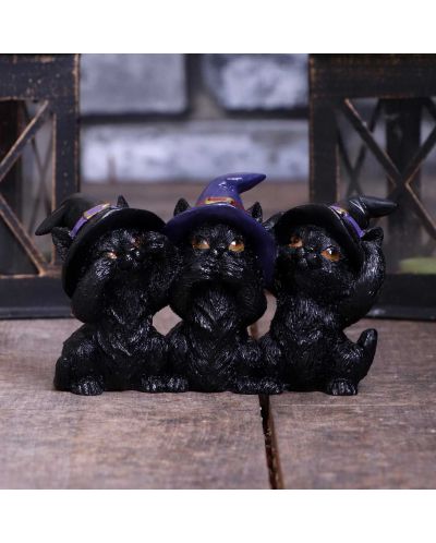 Σετ αγαλματίδια Nemesis Now Adult: Humor - Three Wise Black Cats, 11 cm - 7