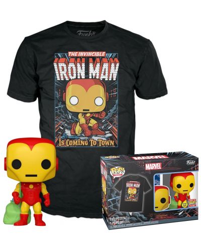 Σετ Funko POP! Collector's Box: Marvel - Holiday Iron Man (Glows in the Dark) - 1