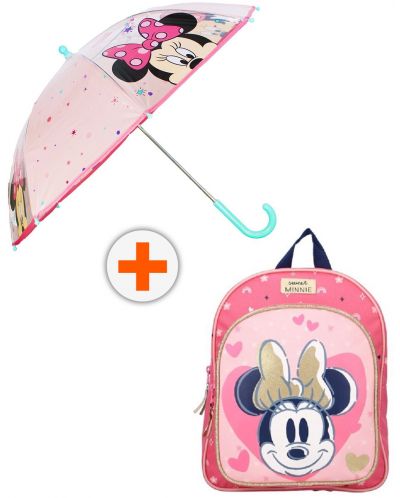 Σετ νηπιαγωγείου Vadobag Minnie Mouse - Σακίδιο πλάτης και ομπρέλα, Little Precious - 1