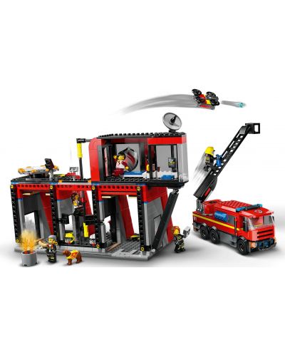 Κατασκευαστής LEGO City - Πυροσβεστικός σταθμός με πυροσβεστικό όχημα (60414) - 4
