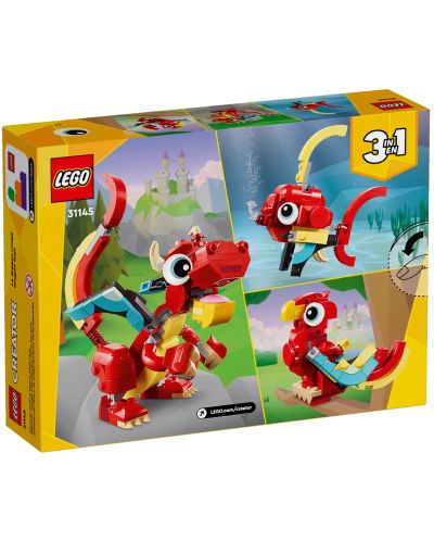 Κατασκευαστής LEGO Creator 3 σε 1 - Κόκκινος δράκος(31145) - 9