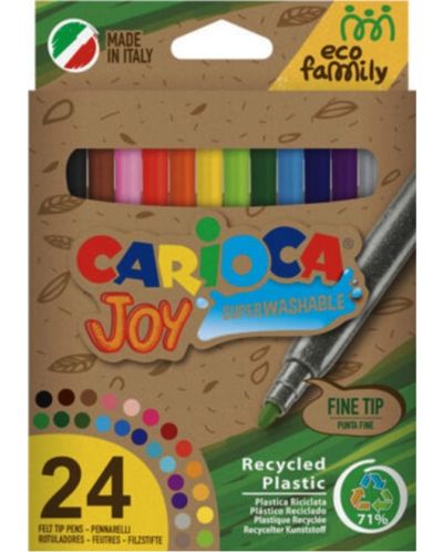 Σετ  μαρκαδόρους Carioca Eco Family - Joy,24 χρώματα, πλένονται  - 1