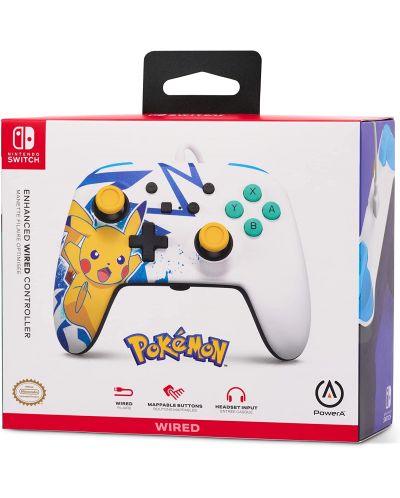 Controller  PowerA - Enhanced, ενσύρματο, για  Nintendo Switch, Pikachu High Voltage - 6