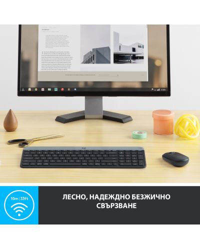 Σετ ασύρματο ποντίκι και πληκτρολόγιο Logitech - Combo MK470, γκρι - 6