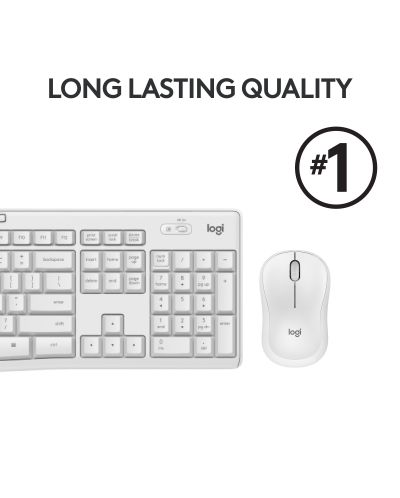 Σετ ασύρματο ποντίκι και πληκτρολόγιο Logitech - MK295, λευκό - 8