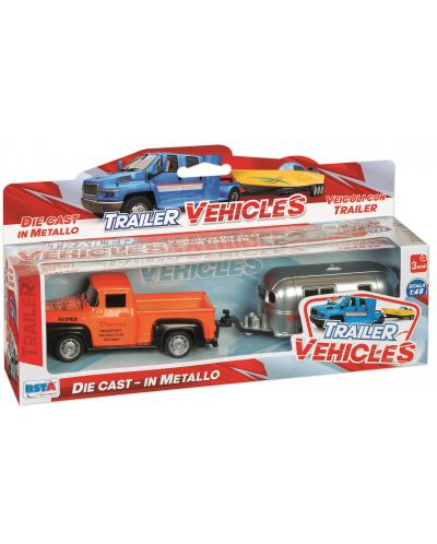 Σετ RS Toys - vintage pickup φορτηγό με βάρκα ή τροχόσπιτο, 1:48, ποικιλία - 2