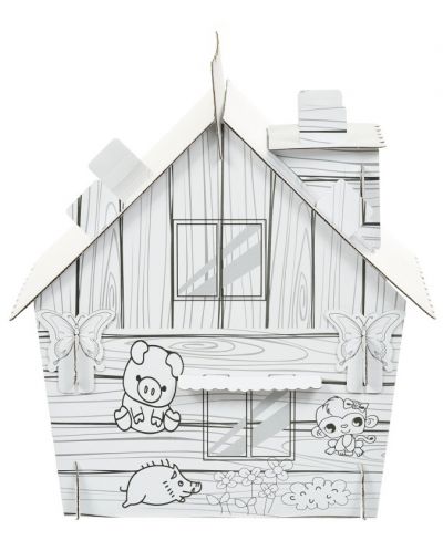 Παιδικό σετ GОТ - Δασικό σπίτι με ζώα για συναρμολόγηση και χρώμα - 4