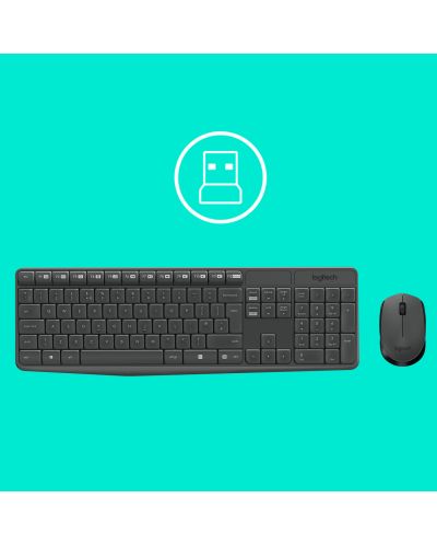 Σετ ασύρματο ποντίκι και πληκτρολόγιο Logitech - MK235, 2.4GHZ, μαύρο - 4