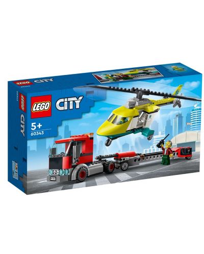 Κατασκευαστής Lego City - Μεταφορά ελικοπτέρου διάσωσης (60343) - 1