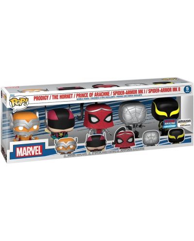 Σετ φιγούρες  Funko POP! Marvel: Spider-Man - Prodigy, The Hornet, Prince of Arachne, Spider-Armor MK I, Spider-Armor MK II (Amazon Exclusive) - 2