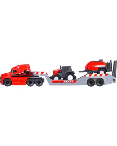 Σετ Dickie Toys - Φορτηγό μεταφοράς με τρακτέρ Massey Ferguson - 4