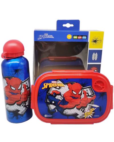 Σετ μπουκάλι  και κουτί φαγητού Disney - Spider-Man, μπλε - 3