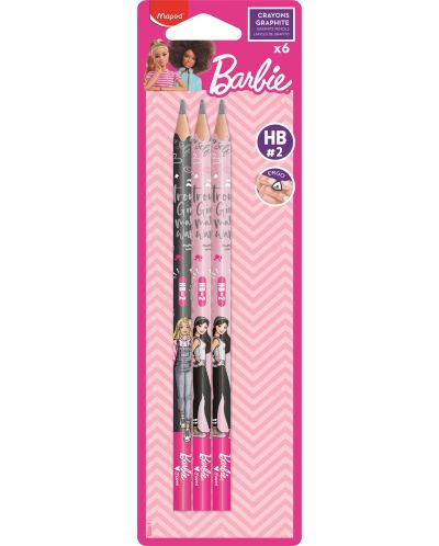 Σετ μολύβια Maped Barbie - HB, 6 τεμάχια - 1