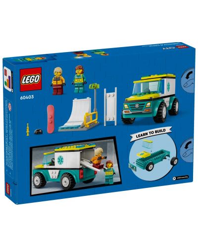 Κατασκευαστής LEGO City - Ασθενοφόρο έκτακτης ανάγκης και snowboarder(60403) - 2
