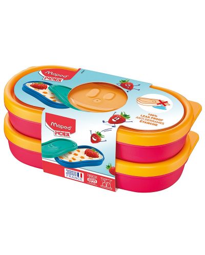 Σετ κουτιά τροφίμων Maped Concept Kids - Κόκκινο, 150 ml, 2 τεμάχια - 1