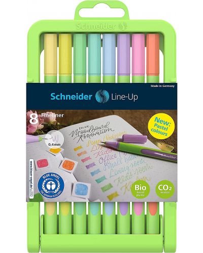 Σετ στενογράφοι Schneider - Line-Up, 0.4 mm, 8 παστέλ χρώματα - 1