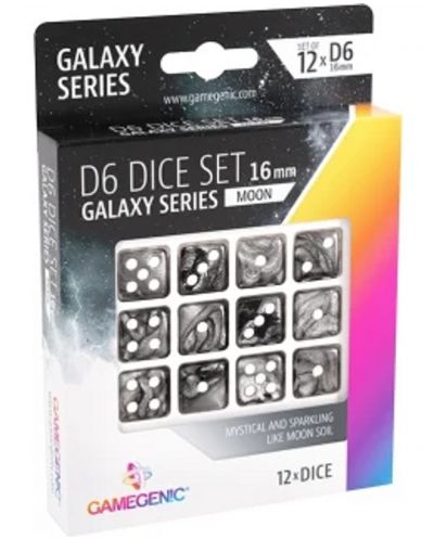 Σετ ζάρια Gamegenic: Galaxy Series - Moon, 12 τεμάχια - 1