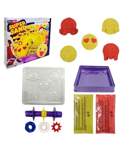 Σετ κινητικής άμμος Play-Toys - Super Sand Emoji - 2