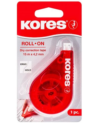 Διορθωτική ταινία Kores - Roll On, 4.2 mm x 15 m, κόκκινο - 2