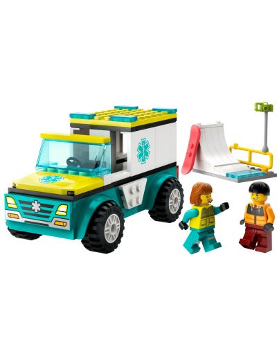 Κατασκευαστής LEGO City - Ασθενοφόρο έκτακτης ανάγκης και snowboarder(60403) - 3