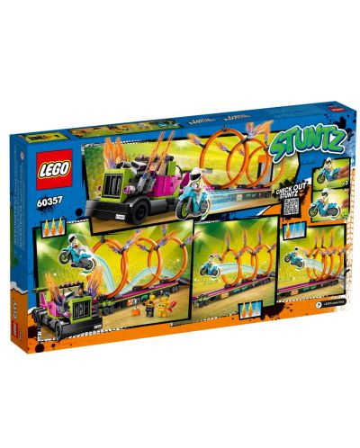 Κατασκευαστής LEGO City - Πρόκληση φορτηγού για ακροβατικά και δαχτυλίδι φωτιάς (60357) - 5