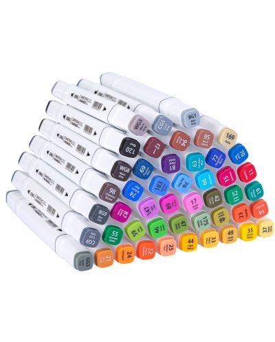 Σετ μαρκαδόρων  Deli Color Emotion - E70801-48, διπλό άκρο, 48 χρώματα - 2