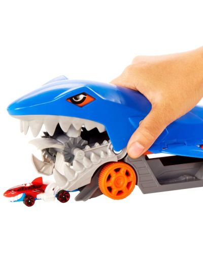 Σετ  Mattel Hot Wheels -Μεταφορέας αυτοκινήτου καρχαρίας, με 1 αυτοκίνητο - 5