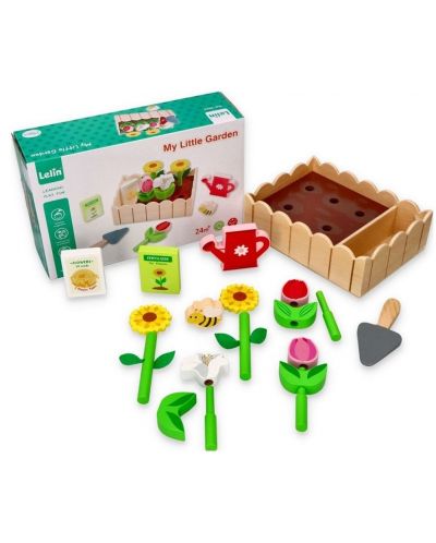 Σετ ξύλινων παιχνιδιών Lelin - Λουλούδια για φύτευση - 2