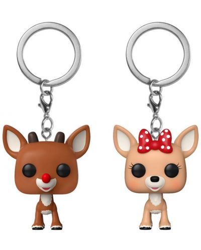 Σετ μπρελόκ Funko Pocket POP! Animation: Rudolph The Red-Nosed Reindeer - Rudolph and Clarice - 1
