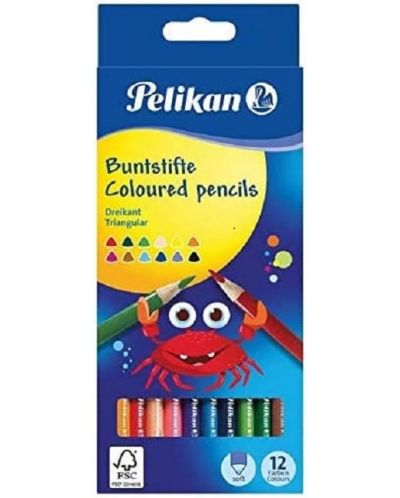 Σετ χρωματιστά τριγωνικά μολύβια Pelikan –  12 χρωμάτων - 1