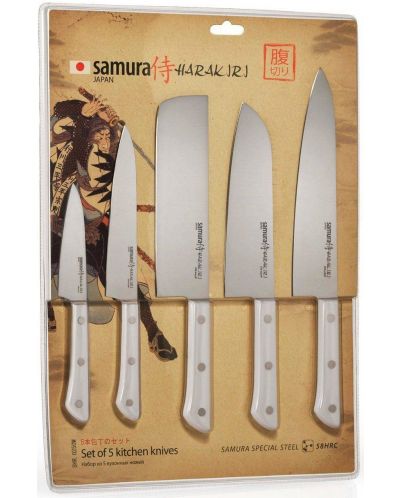 Σετ 5 μαχαίρια Samura - Harakiri,λευκή λαβή - 6