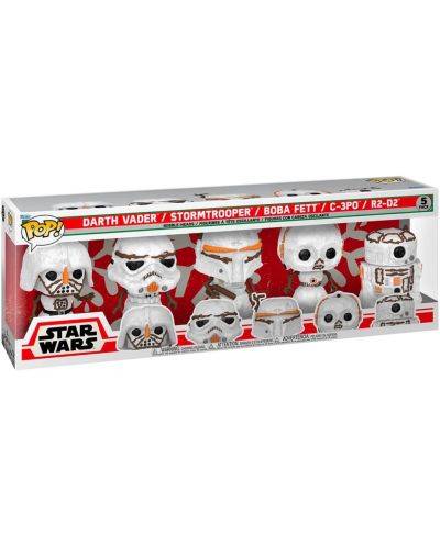 Μίνι σετ φιγούρες Funko POP! Movies: Star Wars - Holiday Darth Vader, Stormtrooper, Boba Fett, C-3PO R2-D2 (Special Edition) - 2