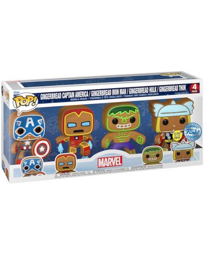 Μίνι σετ φιγούρες Funko POP! Marvel: Avengers - Gingerbread Avengers (Special Edition) - 6
