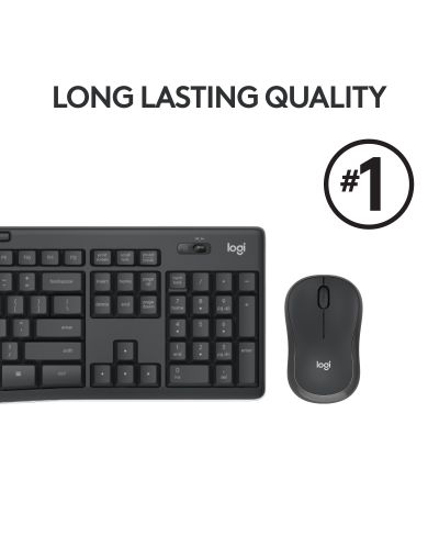 Σετ ασύρματο ποντίκι και πληκτρολόγιο Logitech - MK295, μαύρο - 8