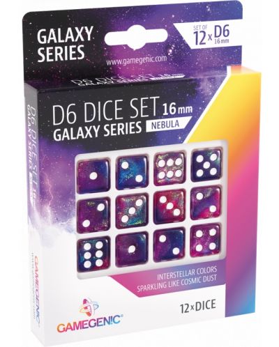 Σετ ζάρια Gamegenic: Galaxy Series - Nebula, 12 τεμάχια - 1