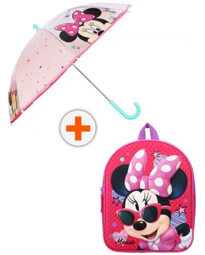 Σετ νηπιαγωγείου Vadobag Minnie Mouse - 3D Σακίδιο πλάτης και ομπρέλα, Friends Around Town - 1