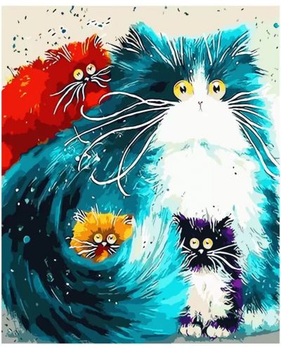 Σετ ζωγραφικής με αριθμούς  Foska - Γάτες - 1
