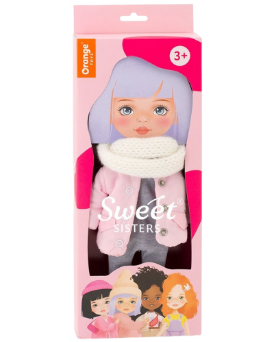 Σετ ρούχων κούκλας Orange Toys Sweet Sisters - Ροζ μπουφάν με κασκόλ - 1