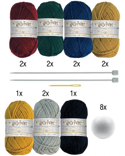 Σετ πλεξίματος Eaglemoss Movies: Harry Potter - Hogwarts House Decorations Kit - 3