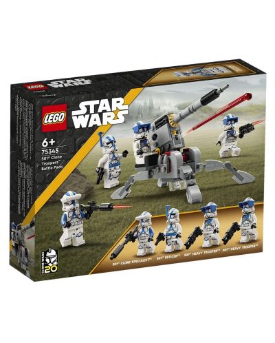Κατασκευαστής LEGO Star Wars - Πακέτο μάχης 501 Clone Stormtrooper (75345) - 1